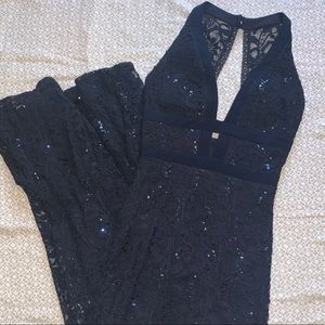 Prom Gown - Navy Lace